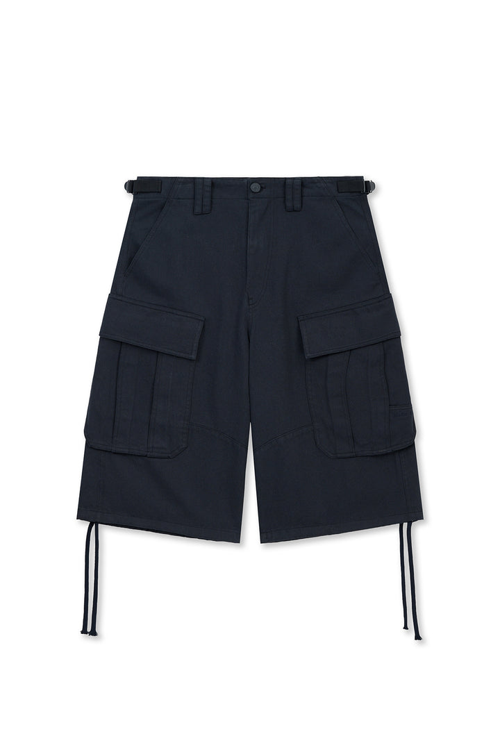 Matin Kim Utility Cargo Bermuda Shorts — Navy blue