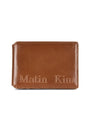 Matin Kim Embossed Logo Business Wallet — Camel