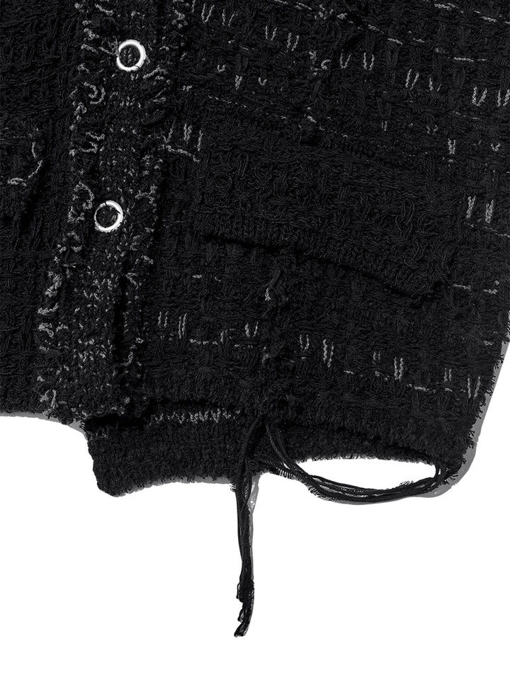 Matin Kim Rough Tweed Knit Vest — Black
