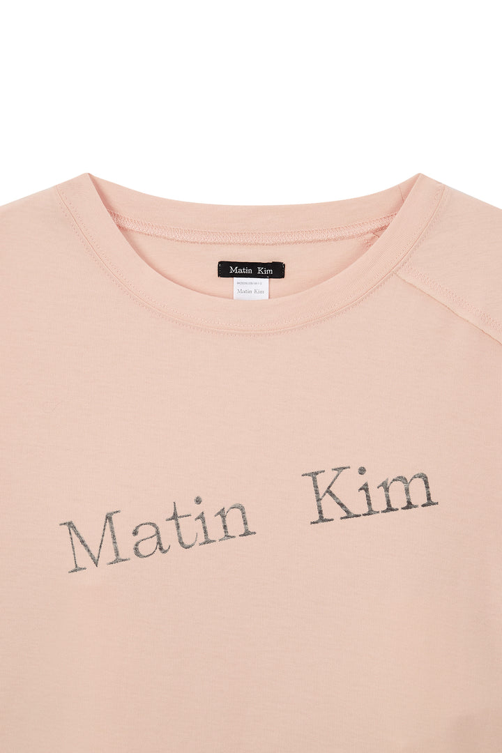 Matin Kim Diagonal Logo Reversible Crop Top — Orange