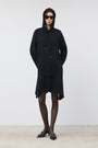 KIMMATIN Back Open Hoody Jersey Dress — Black