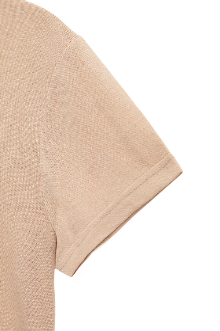 Matin Kim Stamp Logo Graphic Crop Top — Beige