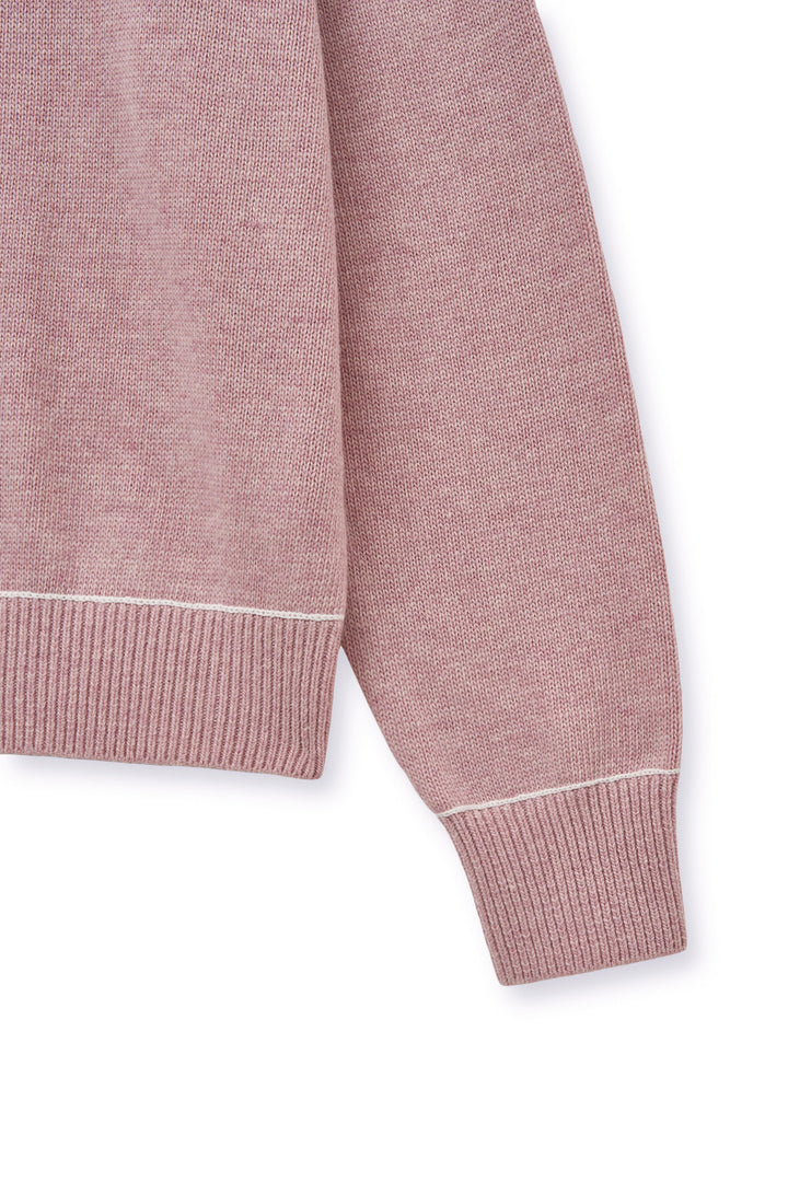 Matin Kim Color Trim Line Logo Pullover — Pink