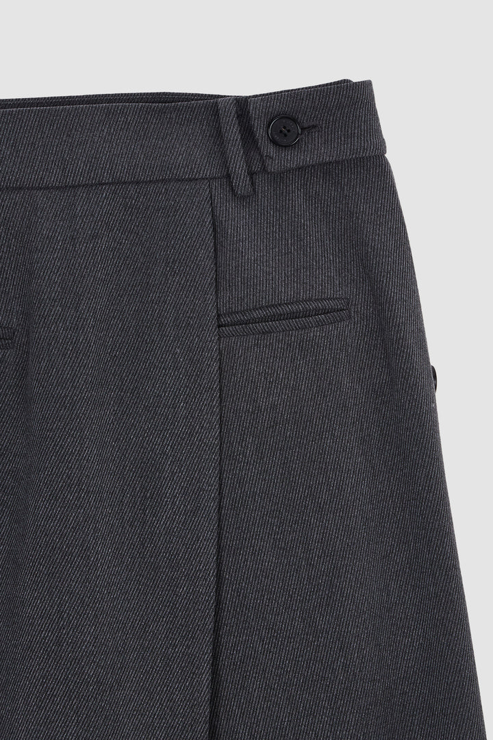 KIMMATIN Skirt Wrap Layered Pants — Gray