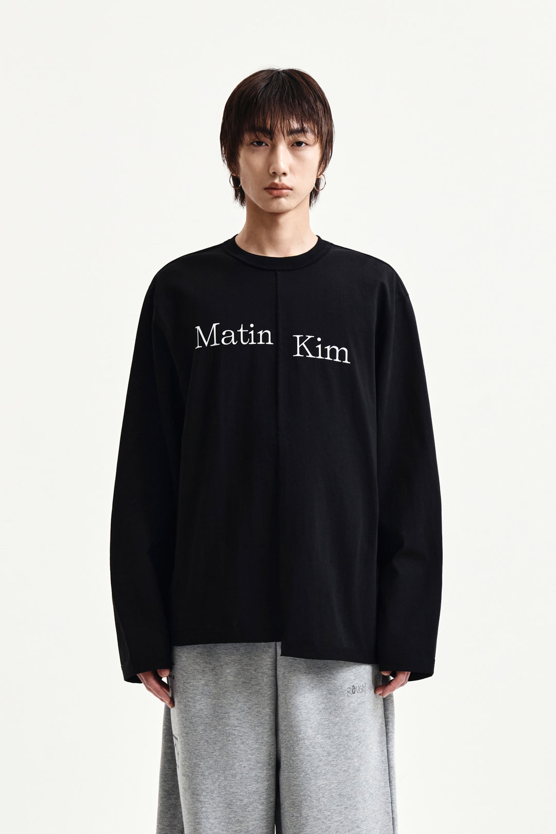 Matin Kim Asymmetric Logo Top — Black