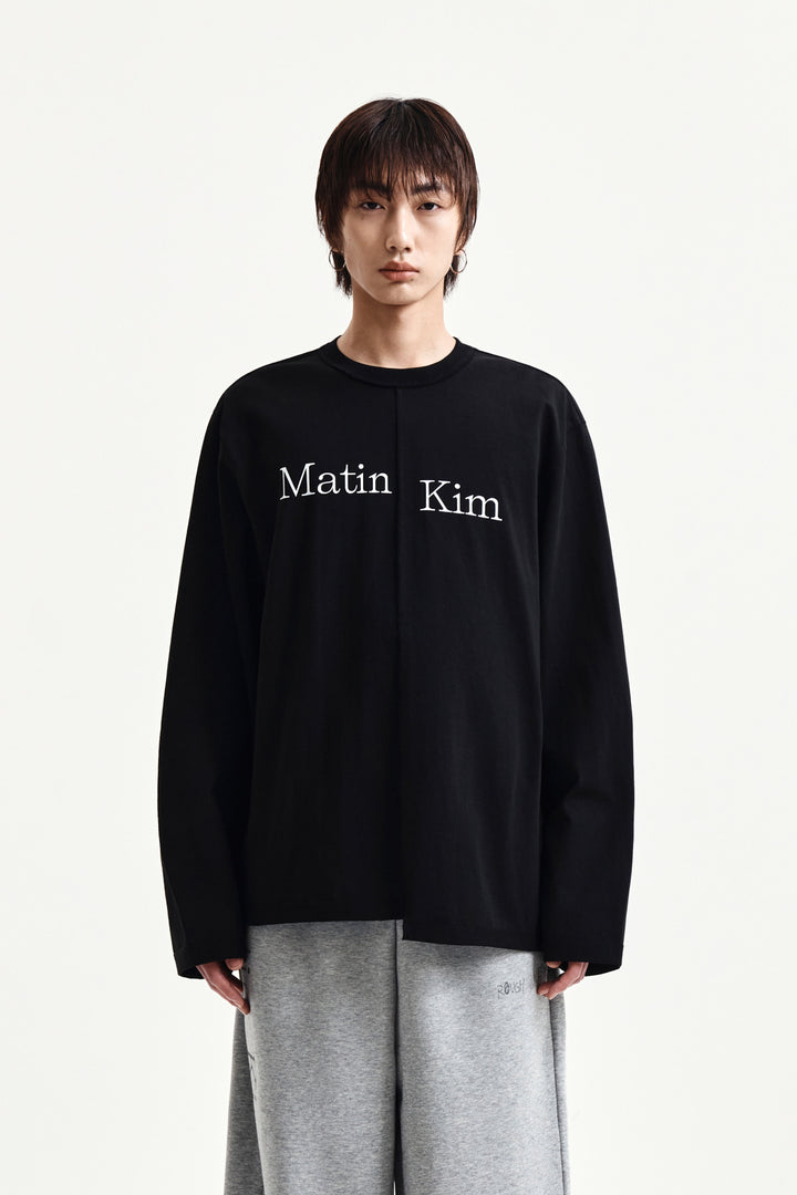 Matin Kim Asymmetric Logo Top — Black