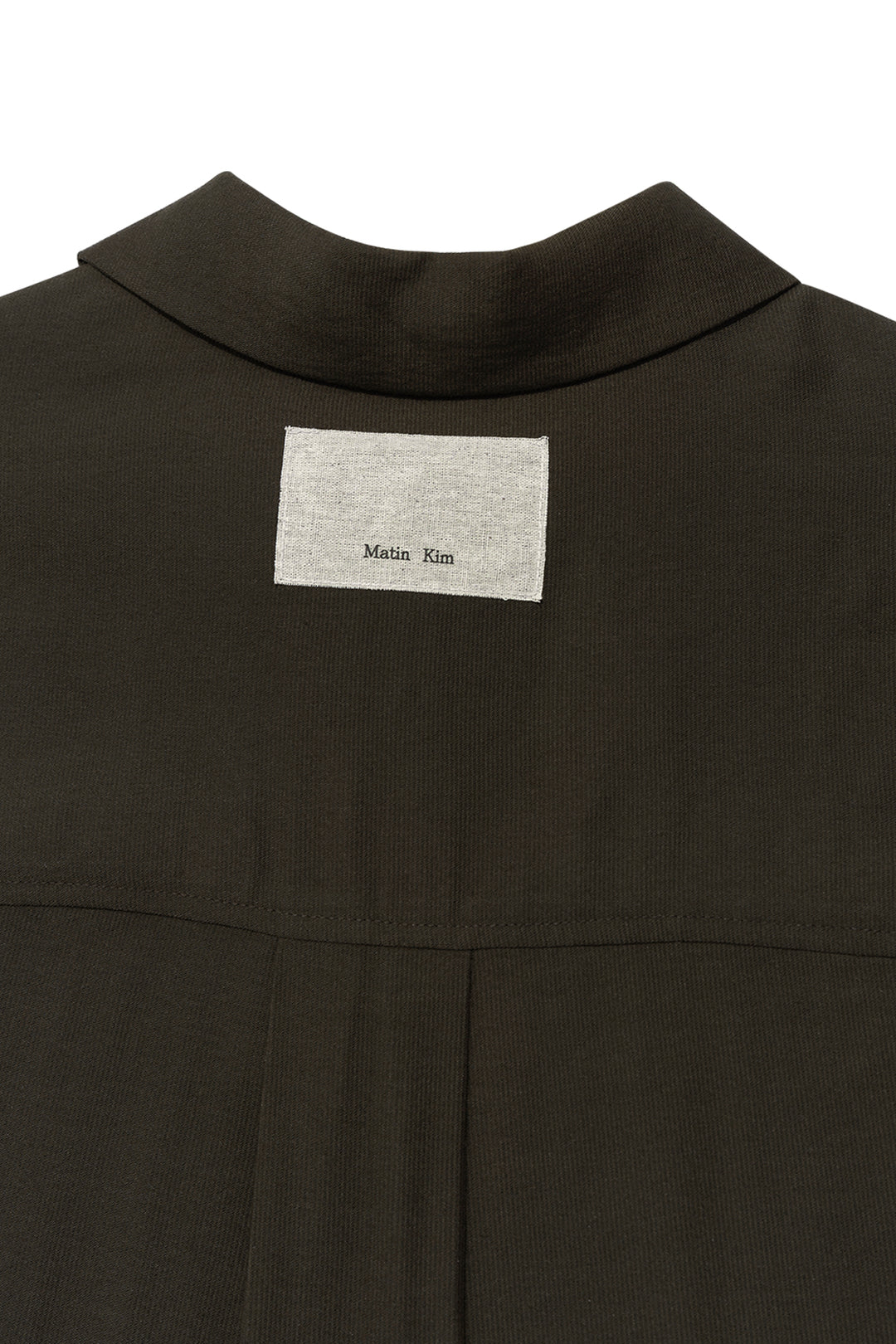Matin Kim Unbalance Collar Half Shirt Khaki — Brown