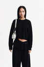 Matin Kim Detachable Skirt Knit Pullover — Black