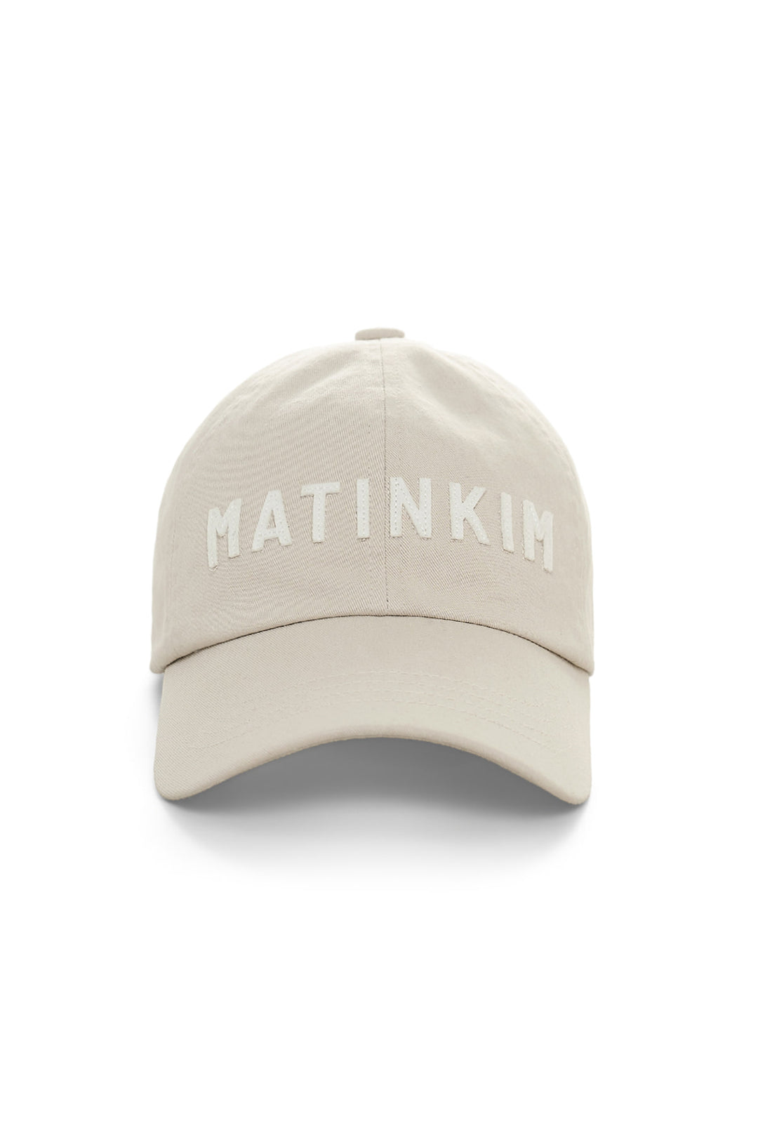Matin Kim Applique Felt Logo Ball Cap — Light Grey