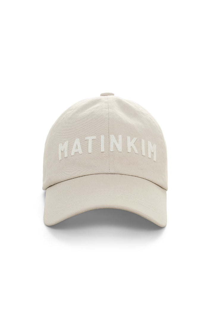 Matin Kim Applique Felt Logo Ball Cap — Light Grey