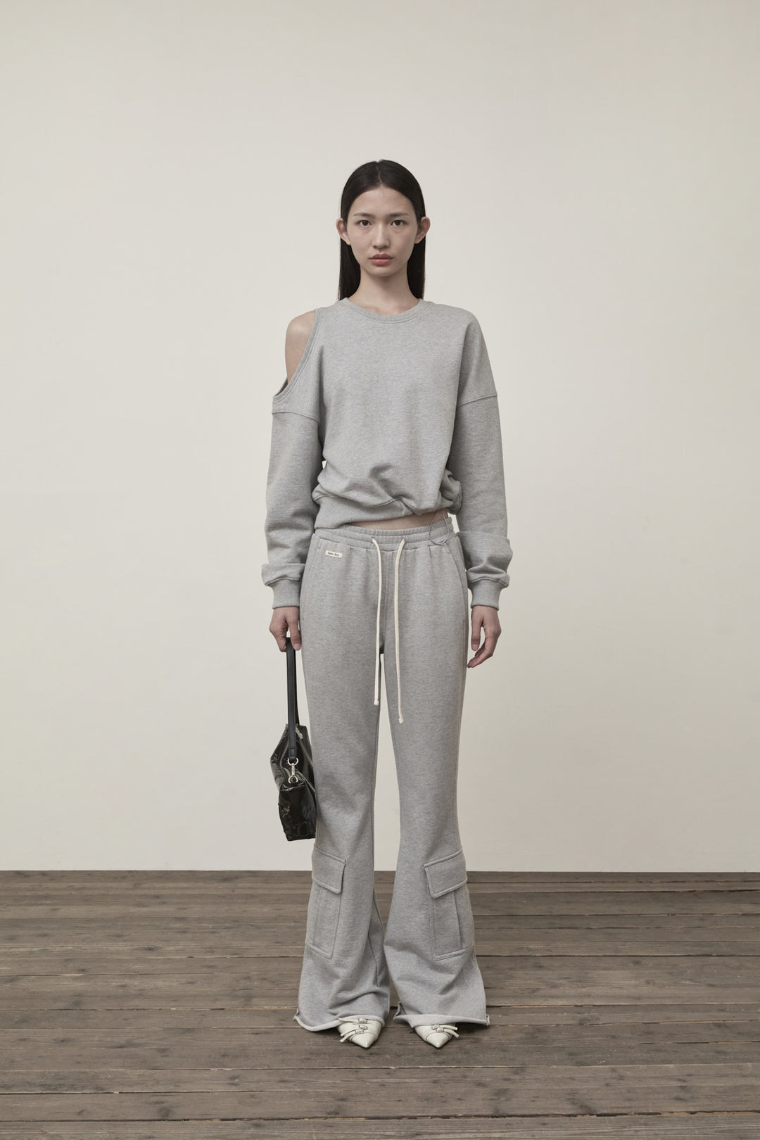Matin Kim Shoulder Hole Sweatshirt — Gray