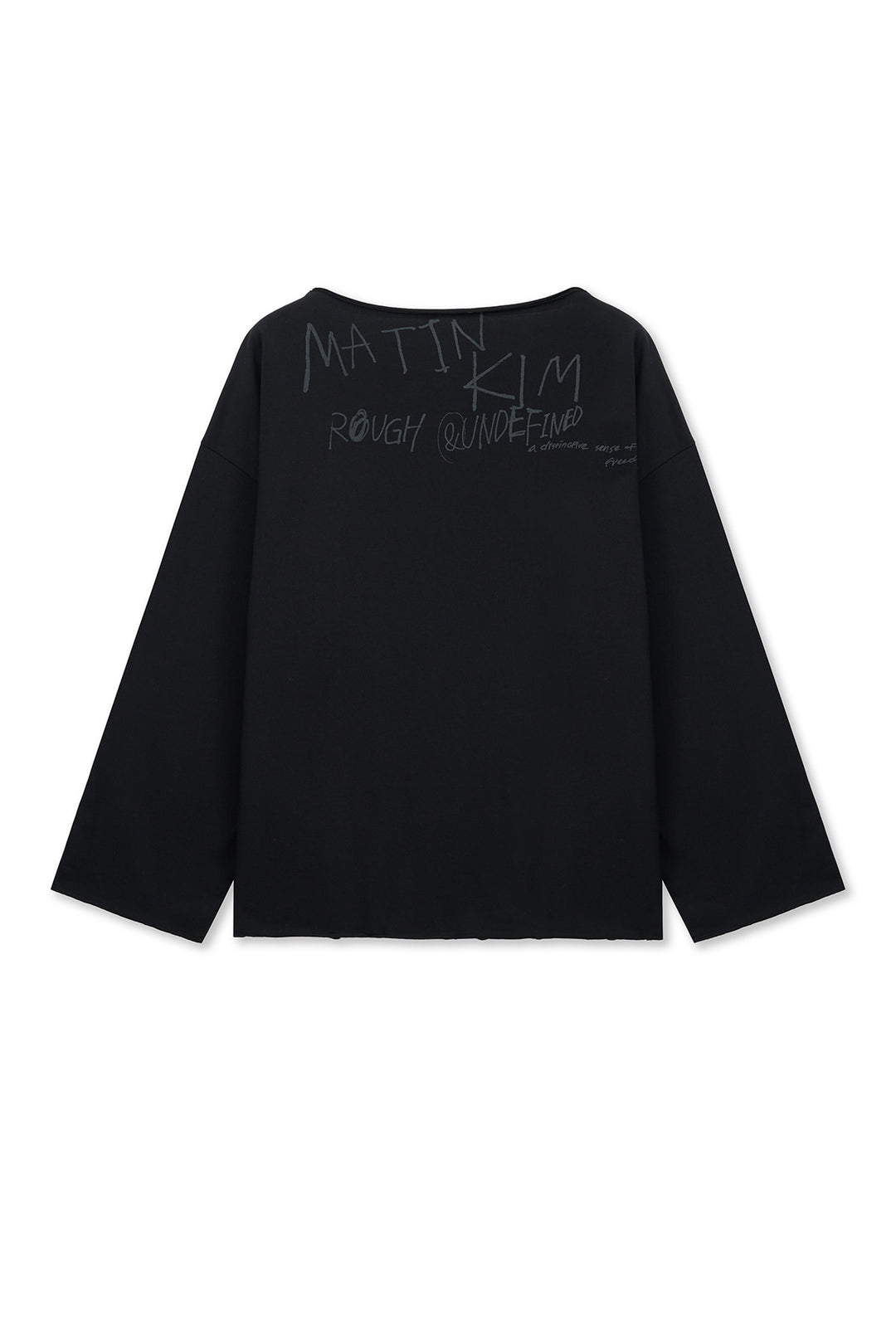 Matin Kim Raw Hem Boat Neck Top — Black