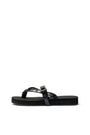 Matin Kim Buckle Eyelet Slippers — Black