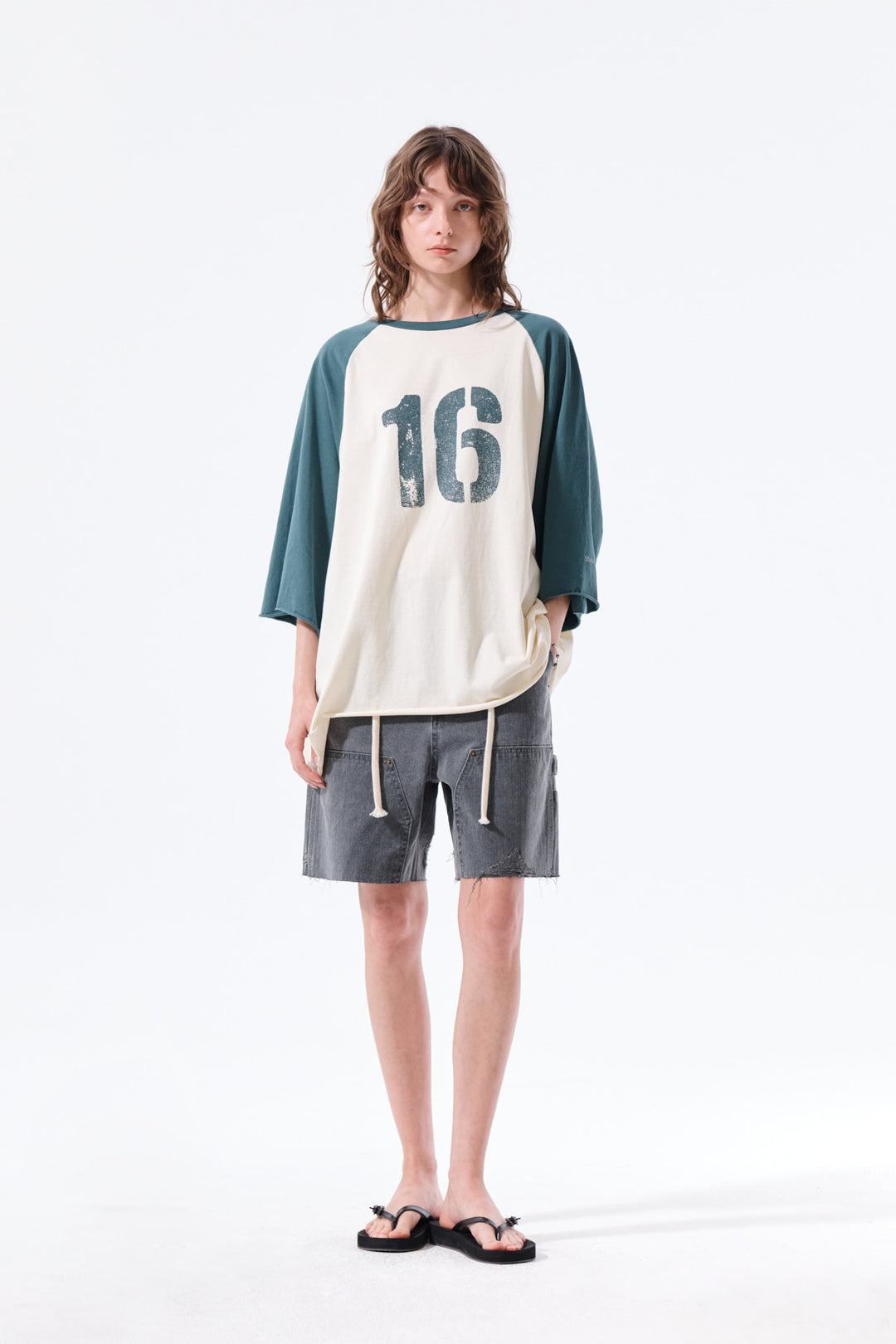 Matin Kim Raw Edge Raglan Top — Cream