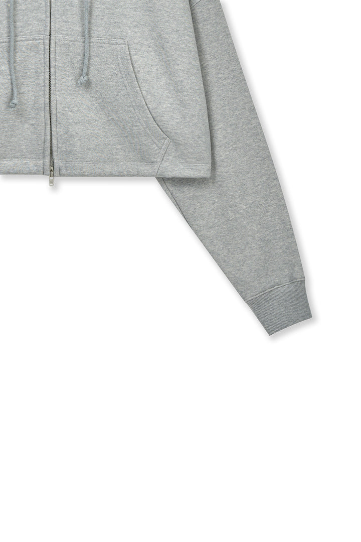 Matin Kim Graffiti Logo Crop Hoodie — Gray