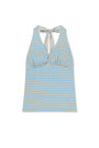 Matin Kim Striped Halter Neck Top — Light Blue