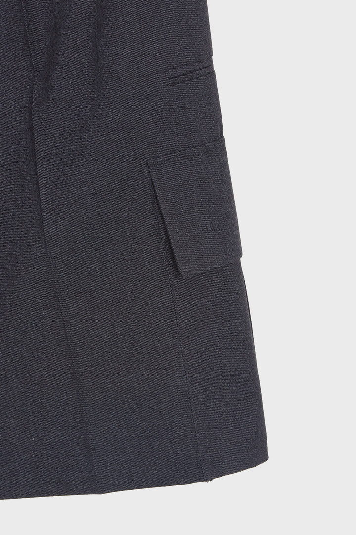 KIMMATIN Cargo Detail Bermuda Shorts — Charcoal