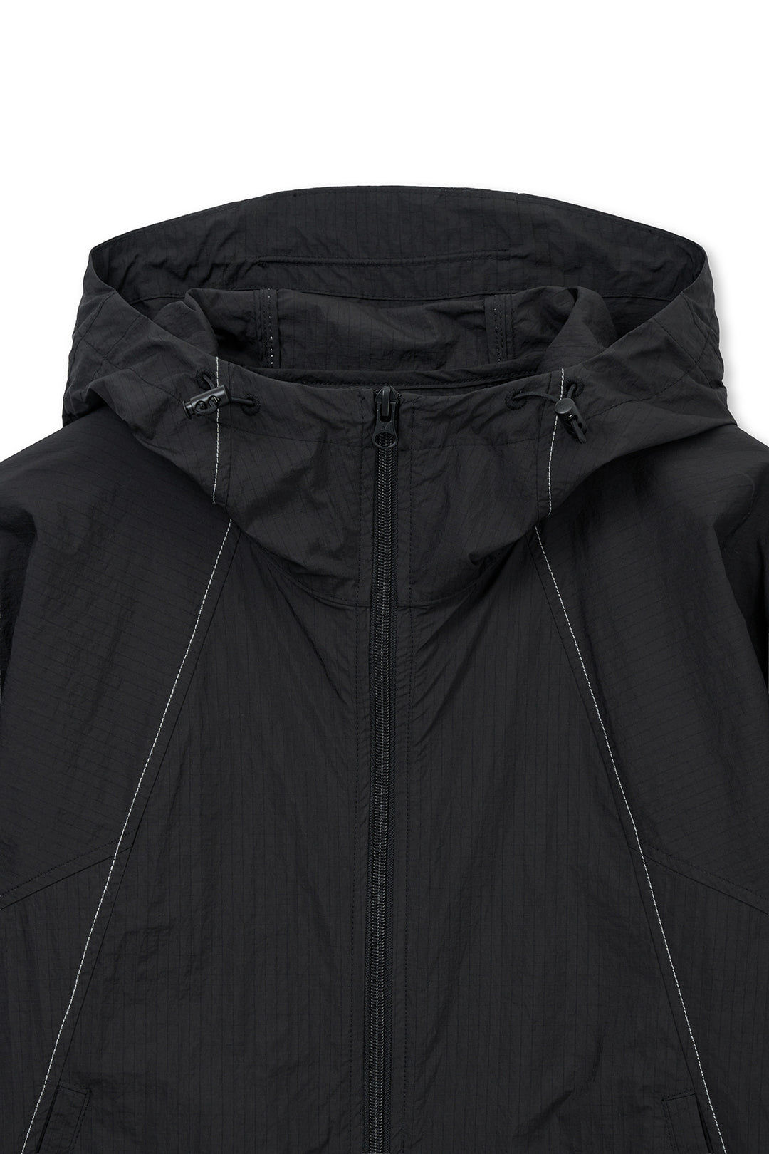 Matin Kim Cropped Back Logo Windbreaker — Black