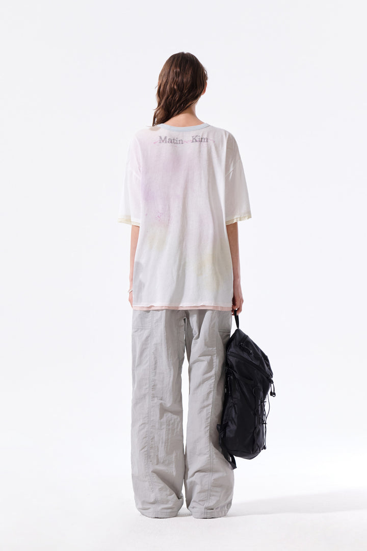 Matin Kim Multi Panel Parachute Pants — Light Grey