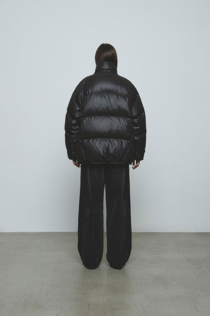 KIMMATIN Washed Corduroy Volume Pants — Black