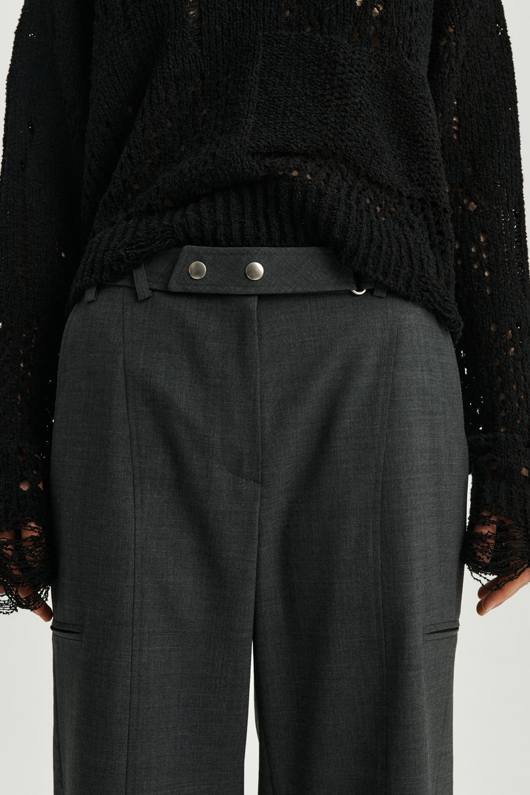 KIMMATIN Zipper Point Trouser — Gray