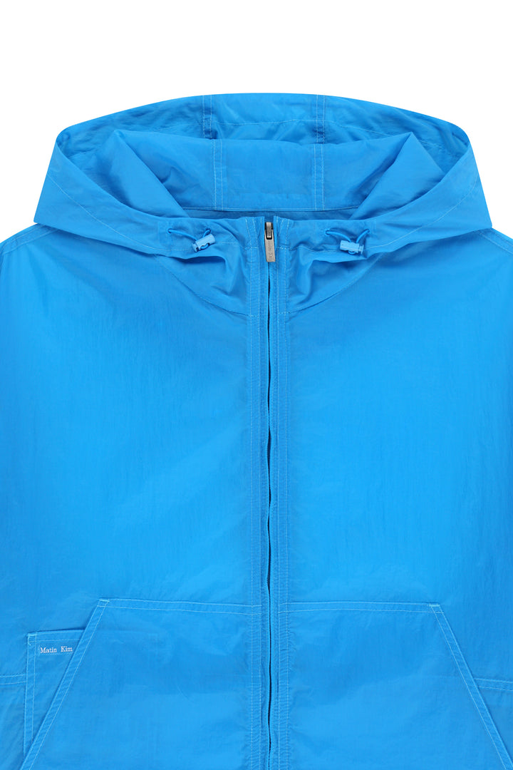 Matin Kim Back Logo Hoody Windbreaker — Blue