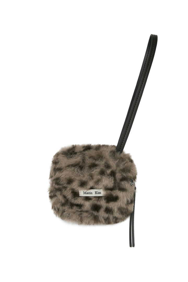 Matin Kim Leopard Mini Pouch — Gray