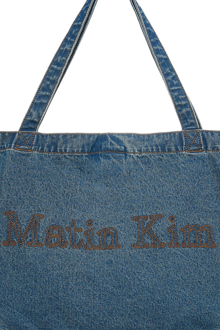 Matin Kim Stitch Denim Shoulder Bag — Blue