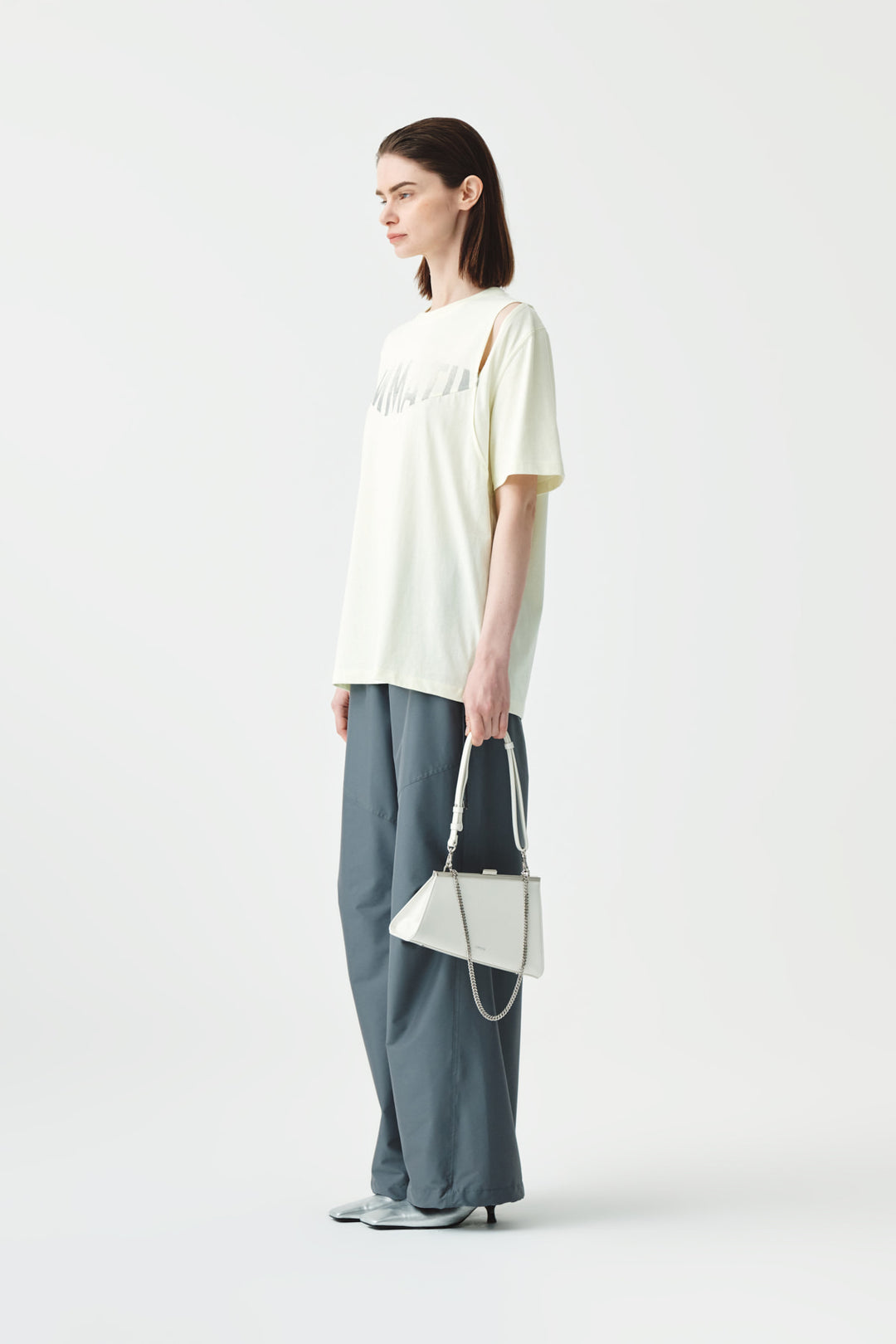 KIMMATIN Cutting Logo Print Oversize Tee