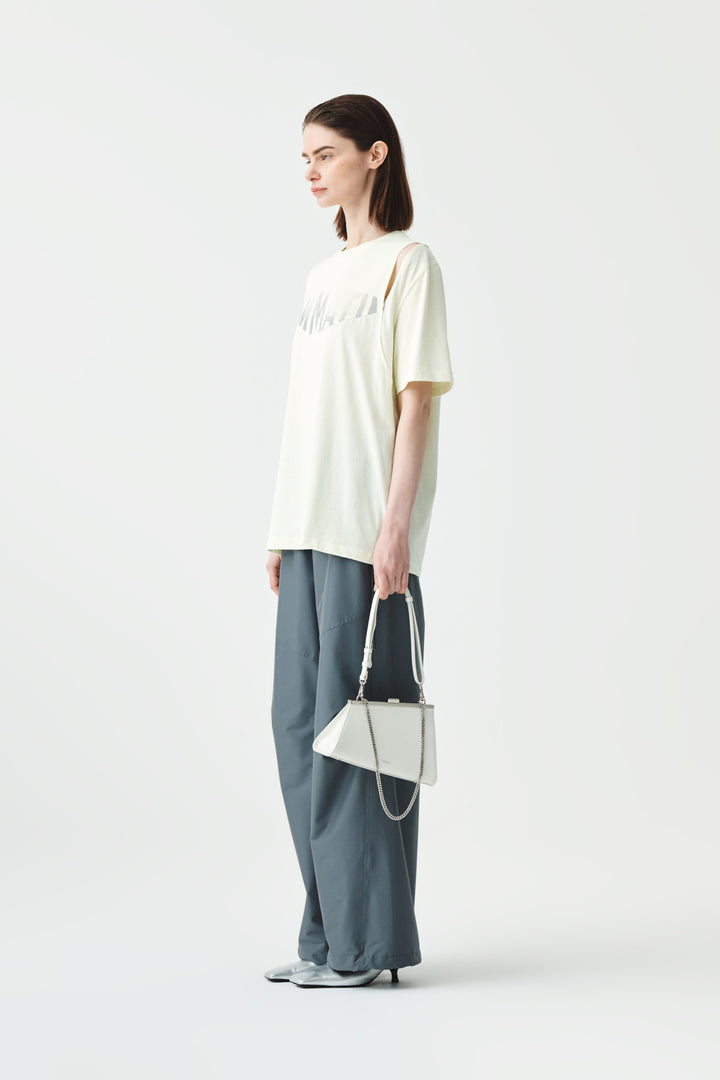 KIMMATIN Cutting Logo Print Oversize Tee