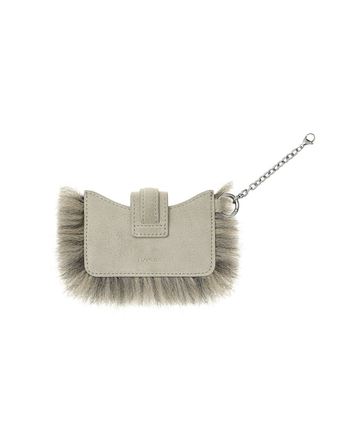 Stand Oil Stud Fur Keyring — Beige