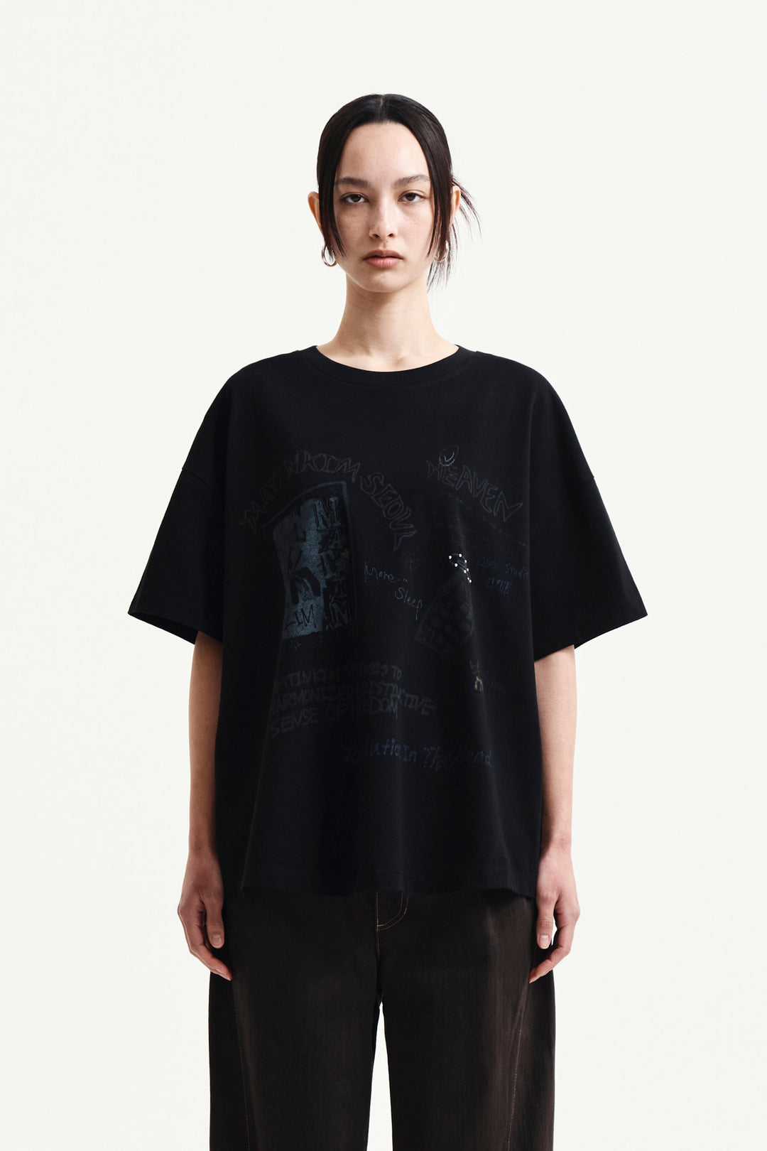 Matin Kim Graffiti Artwork Top — Black