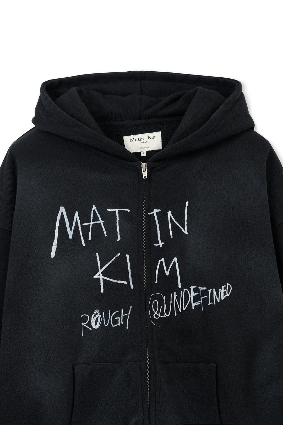 Matin Kim Vintage Washed Graffiti Zip Hoody — Black