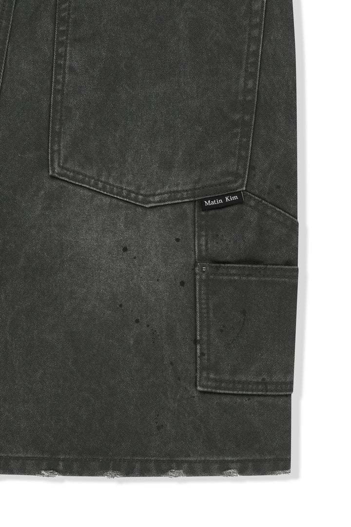 Matin Kim Carpenter Bermuda Denim — Charcoal