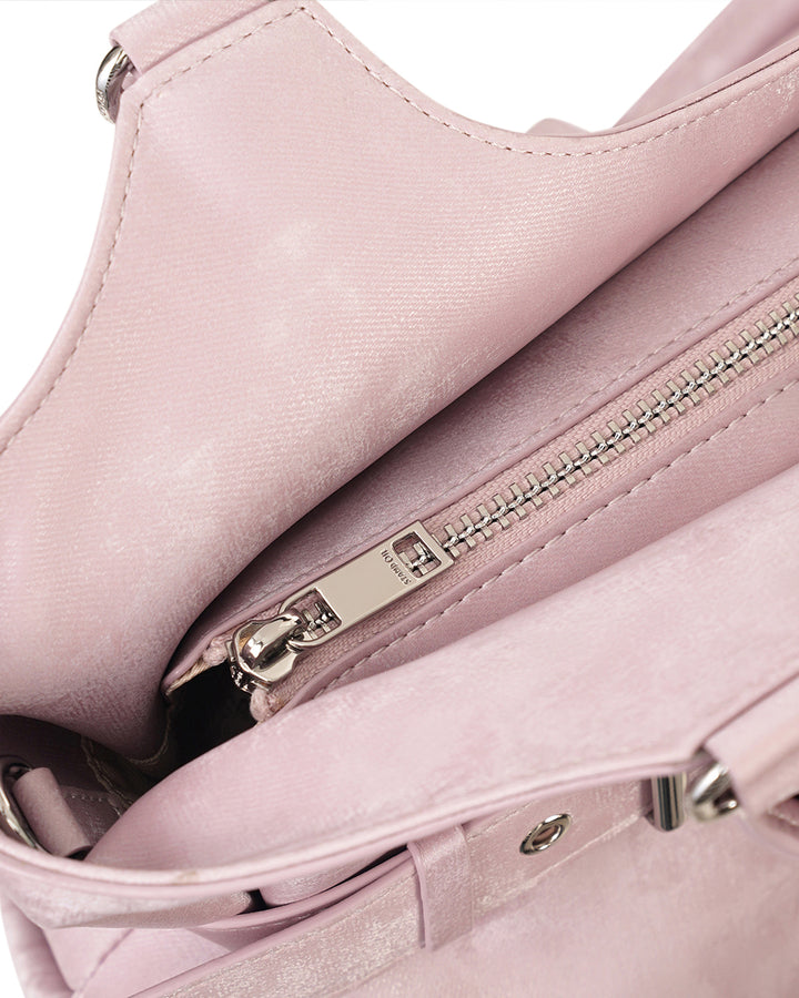 Stand Oil Lene Bag · Wrinkled Leather Crossbody — Pink