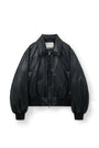 Matin Kim Faux Leather Down Jumper — Black