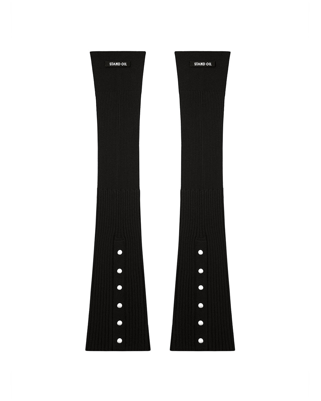 Stand Oil Snap Knit Leg Warmer — Black