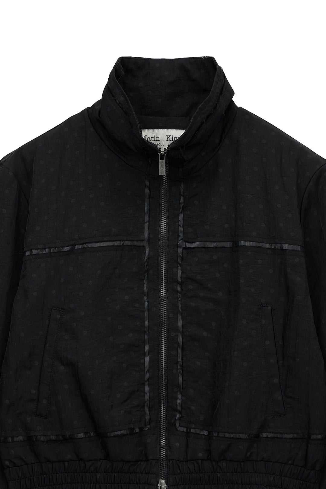 Matin Kim Cropped Embroidery Back Logo Jumper — Black