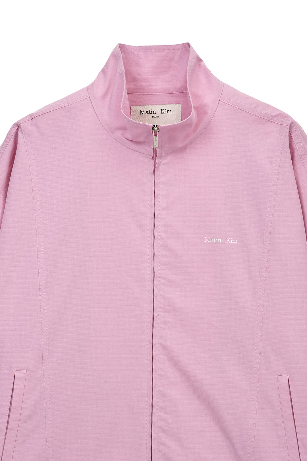 Matin Kim Back Logo High Neck Jumper — Pink