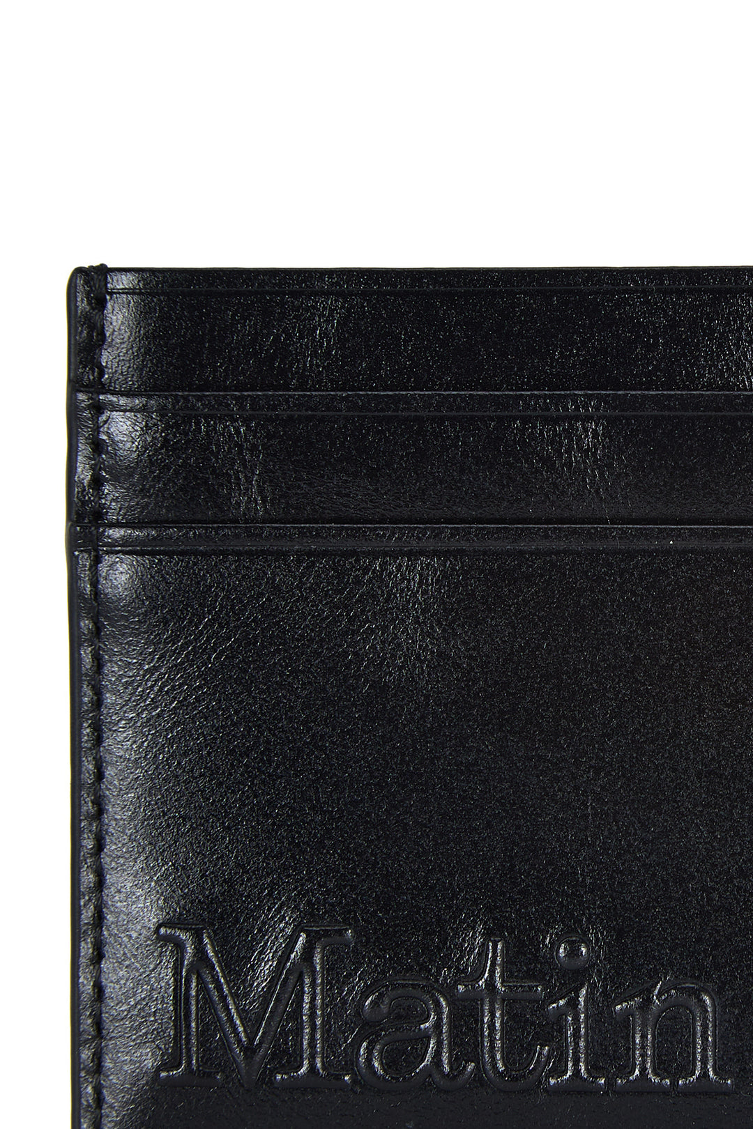 Matin Kim Embossed Logo Card Wallet — Black