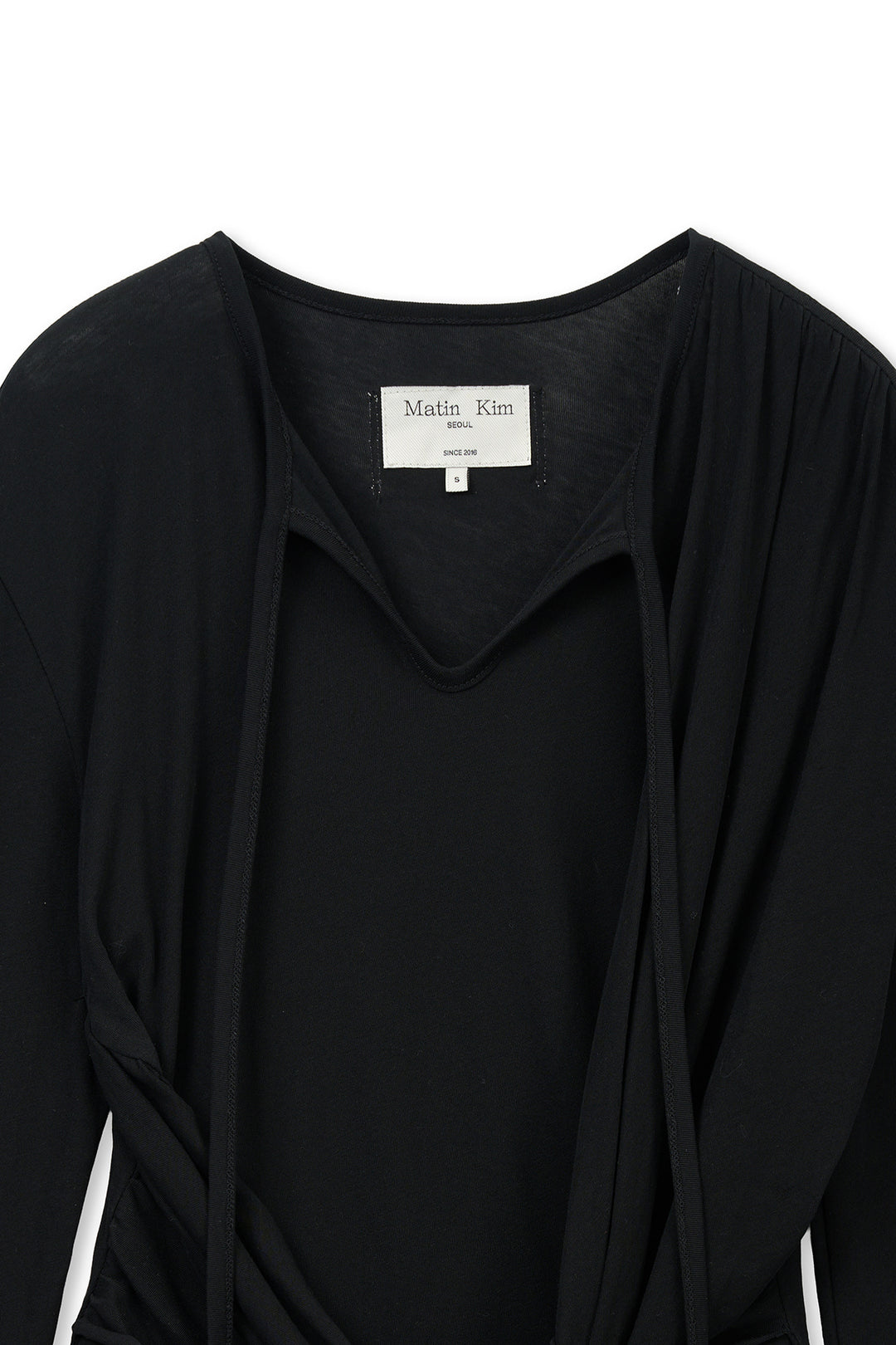 Matin Kim Tied Drapery Top — Black