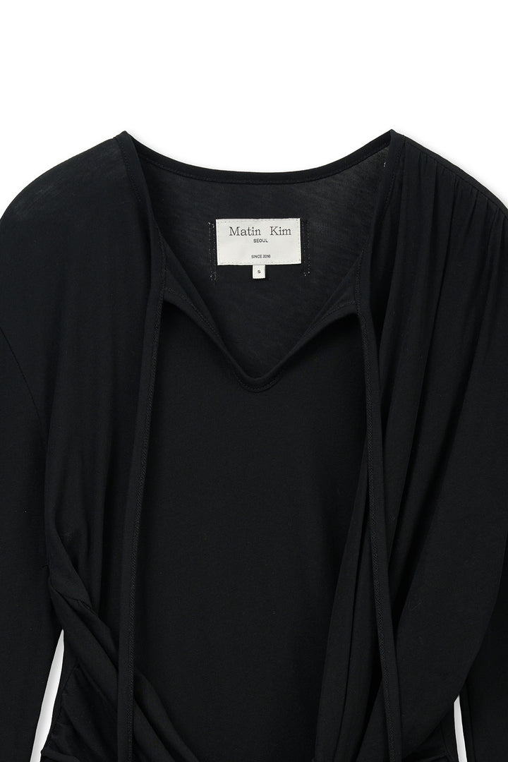 Matin Kim Tied Drapery Top — Black