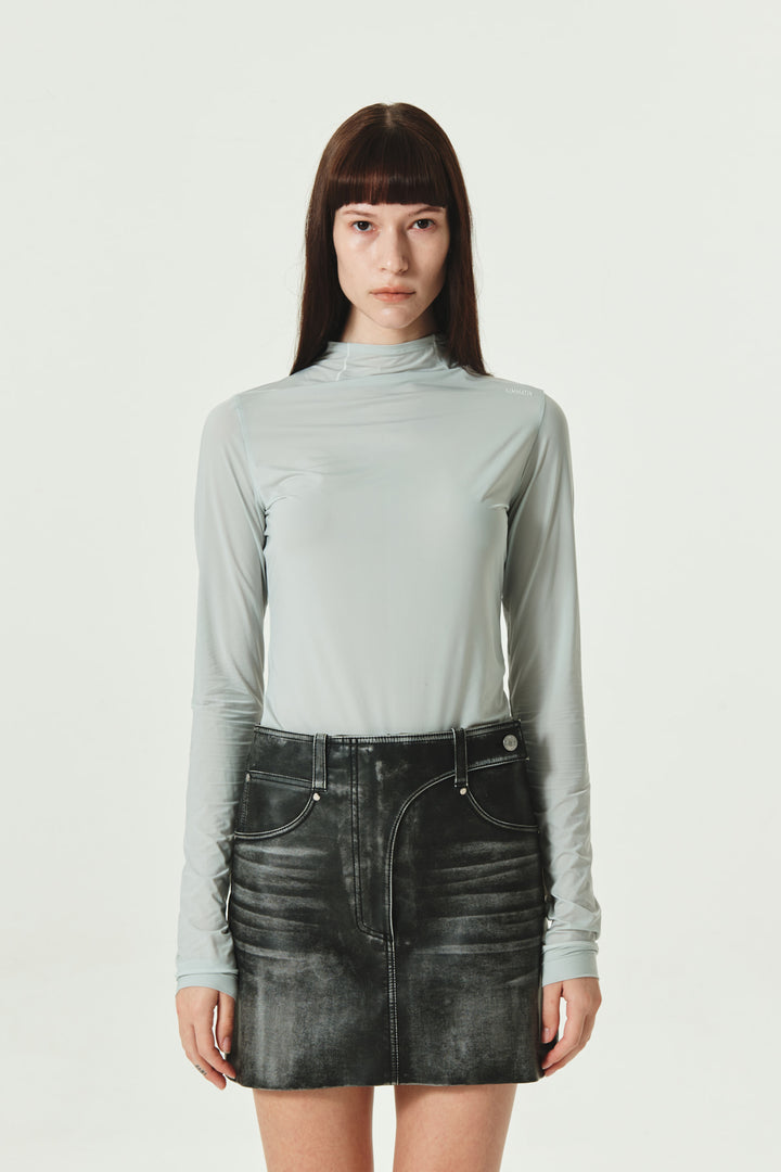 KIMMATIN Half Neck Light Long Sleeve Top — Mint