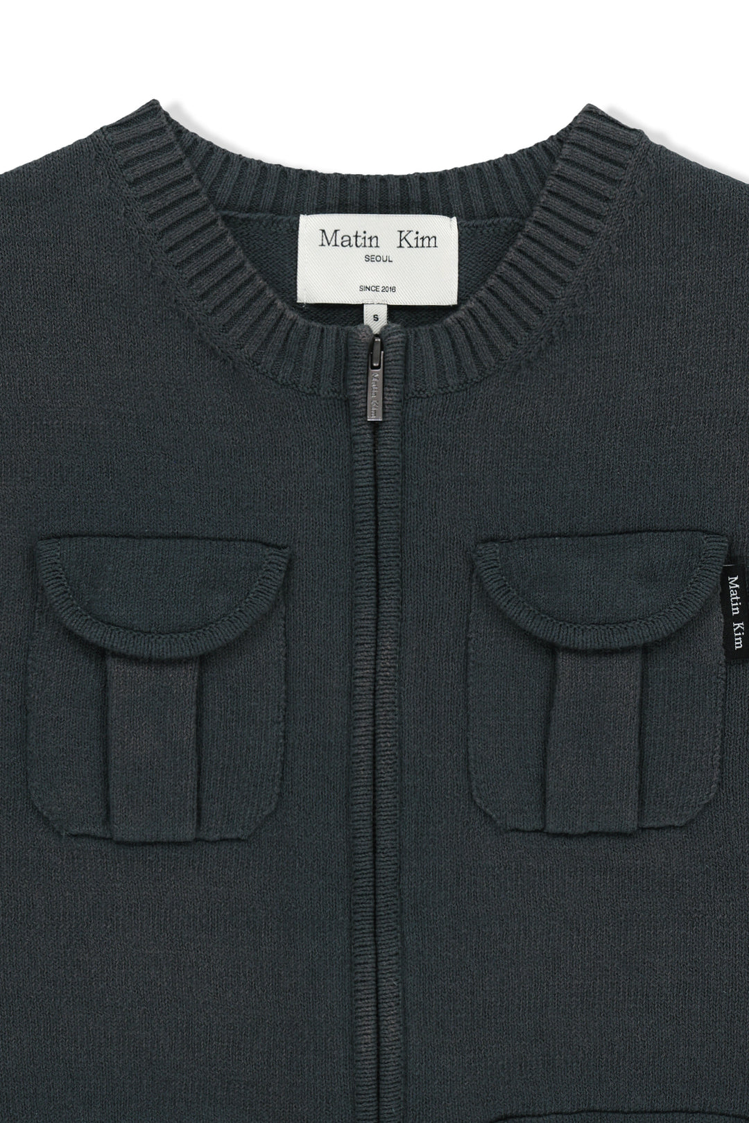 Matin Kim Pocket Washed Knit Vest — Charcoal