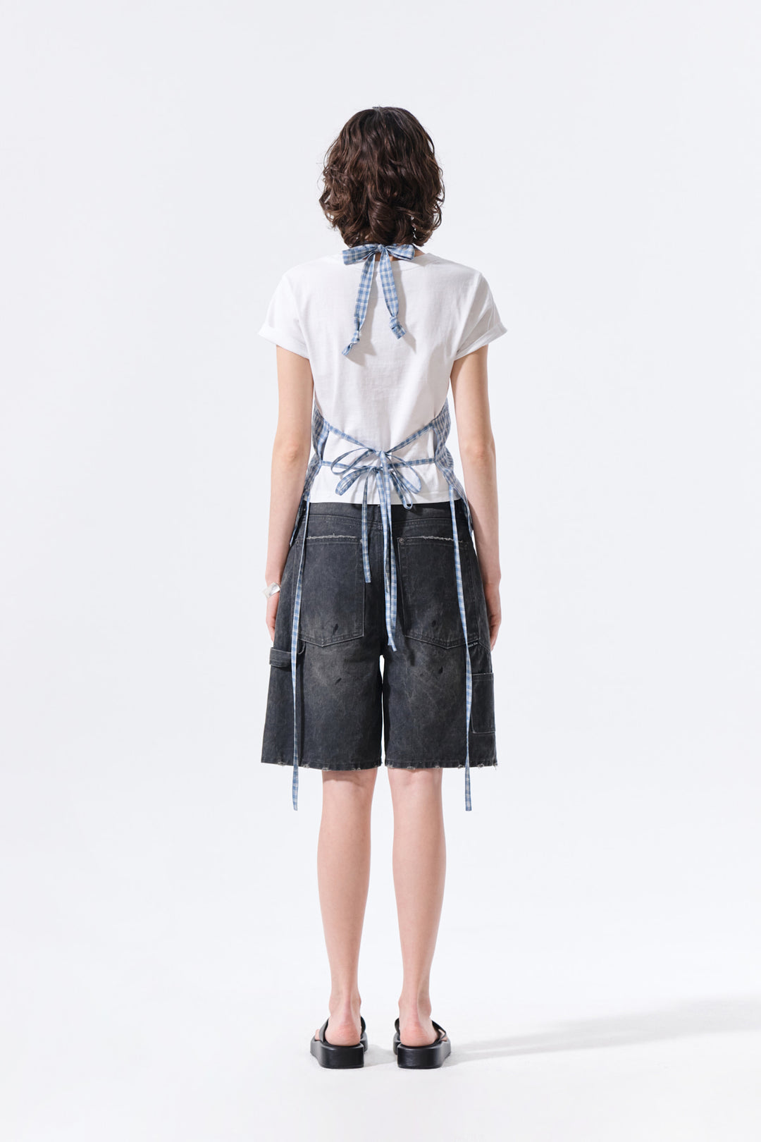 Matin Kim Carpenter Bermuda Denim — Charcoal