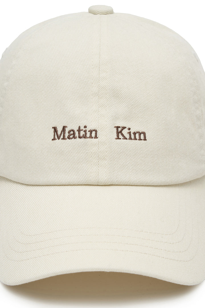 Matin Kim Mini Classic Logo Ball Cap — Cream