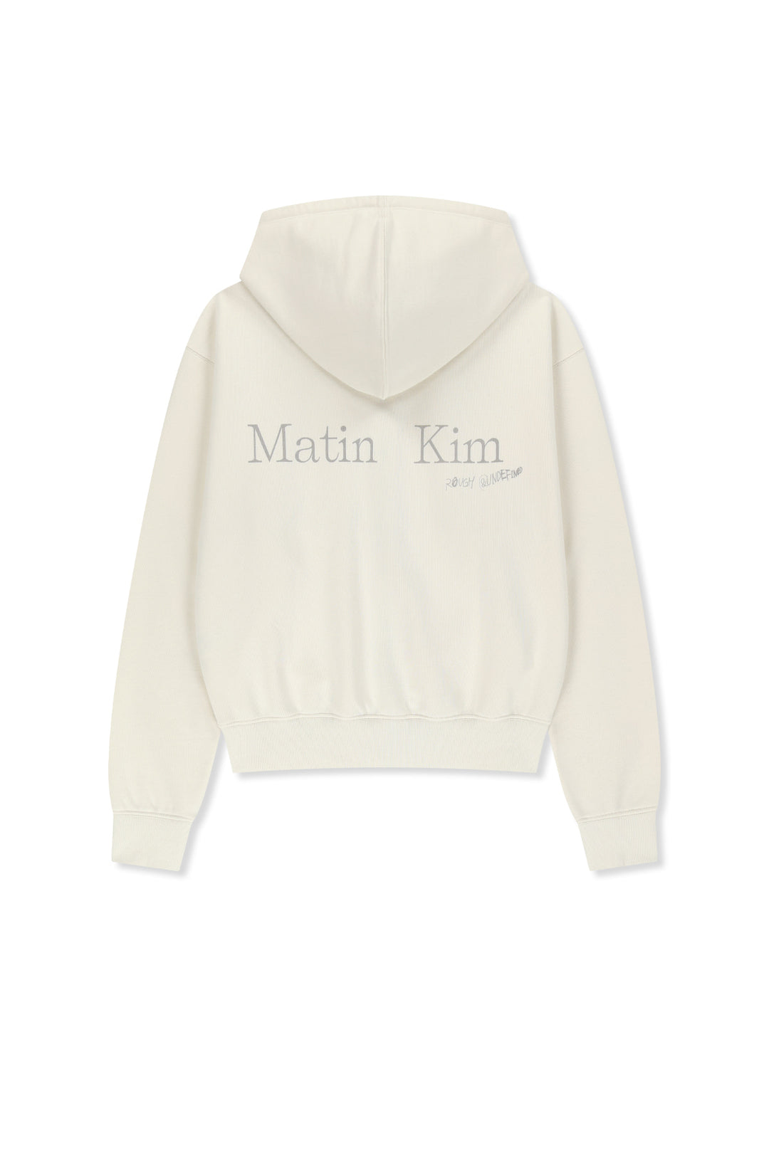 Matin Kim Back Logo Essential Zip Hoodie — Ivory