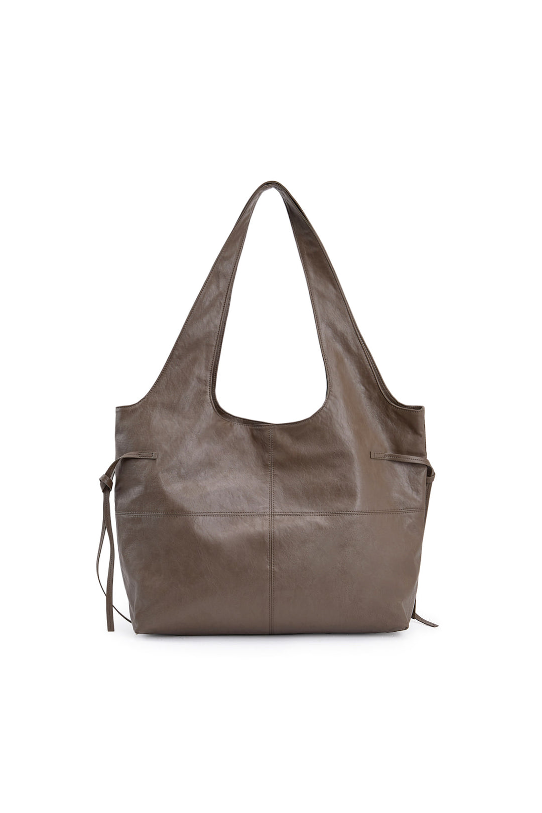 Matin Kim Side String Leather Shoulder Bag — Brown