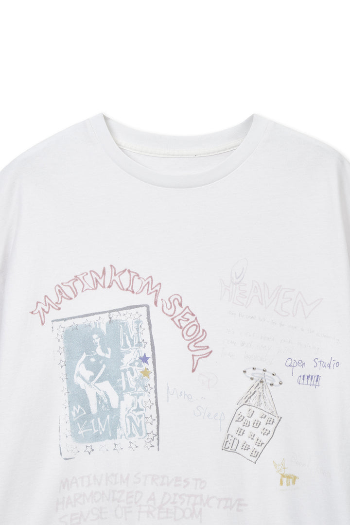 Matin Kim Graffiti Artwork Top — White
