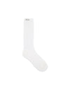 Matin Kim Small Logo Point Ribbed Socks — White